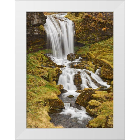 Sheep Falls-Iceland White Modern Wood Framed Art Print by Ford, John