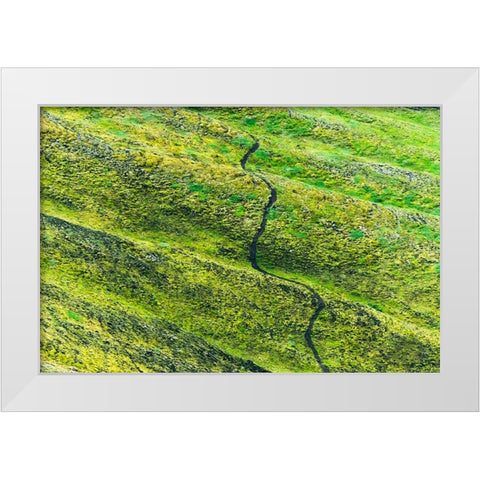 A winding path in the mountain-Landmannalaugar-Iceland White Modern Wood Framed Art Print by Su, Keren