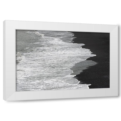 Beach at Dyrholaey-Vik-Iceland White Modern Wood Framed Art Print by Su, Keren