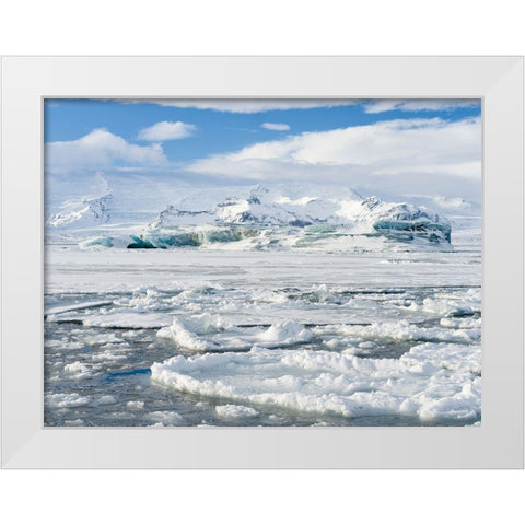 Glacial lagoon Jokulsarlon at Breidamerkurjokullin National Park Vatnajokull during winter White Modern Wood Framed Art Print by Zwick, Martin