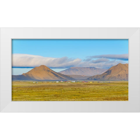 Modrudalur- the highest inhabited farm in Iceland. White Modern Wood Framed Art Print by Zwick, Martin
