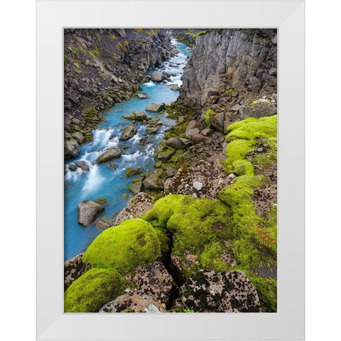 The highlands near the 4x4 track called Sprengisandur- Iceland White Modern Wood Framed Art Print by Zwick, Martin