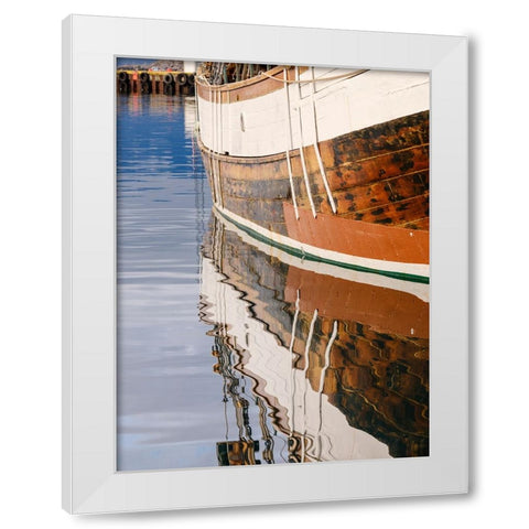 The Harbor. Town Husavik- a whale watching center in northern Iceland. Europe- Iceland White Modern Wood Framed Art Print by Zwick, Martin