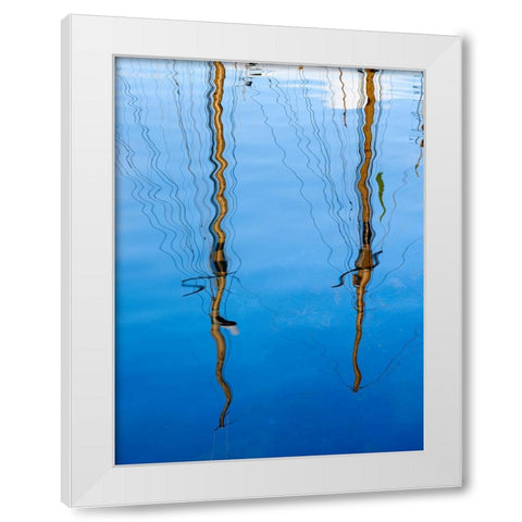 The Harbor. Town Husavik- a whale watching center in northern Iceland. Europe- Iceland White Modern Wood Framed Art Print by Zwick, Martin