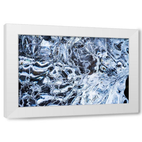 Abstract ice patterns background Diamond Beach Jokulsarlon Glacier Lagoon Vatnajokull National Park White Modern Wood Framed Art Print by Perry, William