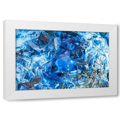 Abstract ice patterns background Diamond Beach Jokulsarlon Glacier Lagoon Vatnajokull National Park White Modern Wood Framed Art Print by Perry, William