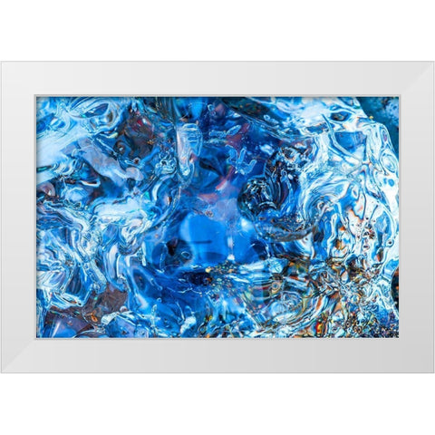 Abstract ice patterns background Diamond Beach Jokulsarlon Glacier Lagoon Vatnajokull National Park White Modern Wood Framed Art Print by Perry, William