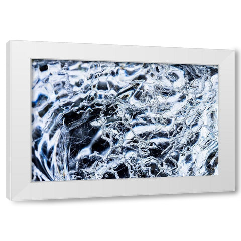 Abstract ice patterns background Diamond Beach Jokulsarlon Glacier Lagoon Vatnajokull National Park White Modern Wood Framed Art Print by Perry, William