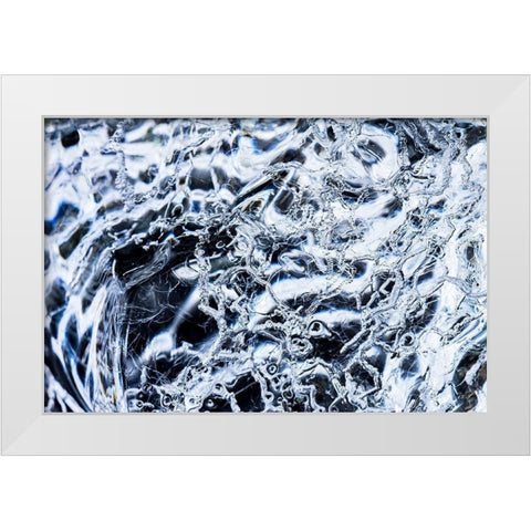 Abstract ice patterns background Diamond Beach Jokulsarlon Glacier Lagoon Vatnajokull National Park White Modern Wood Framed Art Print by Perry, William