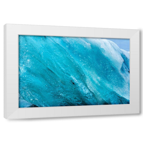 Iceberg close-up Diamond Beach Jokulsarlon Glacier Lagoon Vatnajokull National Park White Modern Wood Framed Art Print by Perry, William