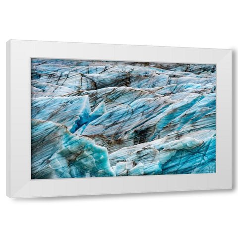 Blue Large Svinafellsjokull Glacier-Vatnajokull National Park-Iceland White Modern Wood Framed Art Print by Perry, William