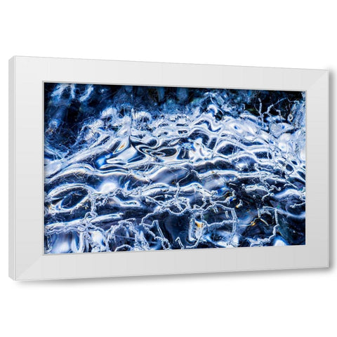 Abstract ice patterns background Diamond Beach Jokulsarlon Glacier Lagoon Vatnajokull National Park White Modern Wood Framed Art Print by Perry, William