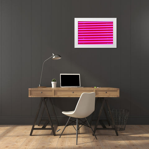 Pink Magenta Corrugated Lead-Metal abstract Patterns Background-Reykjavik-Iceland  White Modern Wood Framed Art Print by Perry, William