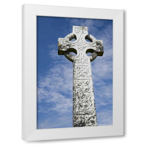 Ireland, Mayo, Turlough White Celtic cross White Modern Wood Framed Art Print by Kaveney, Wendy