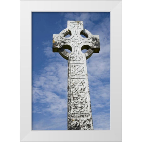 Ireland, Mayo, Turlough White Celtic cross White Modern Wood Framed Art Print by Kaveney, Wendy