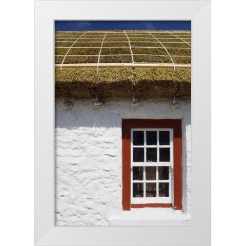 Ireland Replica of a thatched-roof cottage White Modern Wood Framed Art Print by Kaveney, Wendy