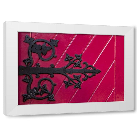 Ireland, Ennis Close up of door hing detail White Modern Wood Framed Art Print by Kaveney, Wendy