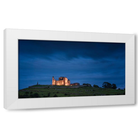 Europe-Ireland-Cashel-Rock of Cashel ruins at sunset White Modern Wood Framed Art Print by Jaynes Gallery