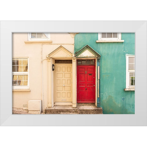 Europe-Ireland-Kinsale-Exterior of colorful buildings White Modern Wood Framed Art Print by Jaynes Gallery