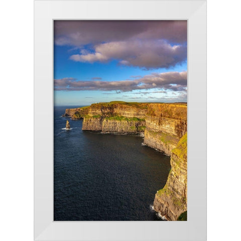 Cliffs of Moher in County Clare-Ireland White Modern Wood Framed Art Print by Haney, Chuck