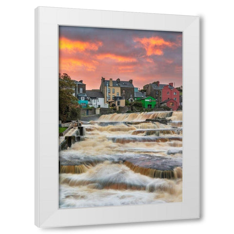 Ennistymon Falls on the Cullenagh River in Ennistymon-Ireland White Modern Wood Framed Art Print by Haney, Chuck