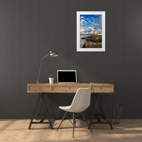 Fanad Head Lighthouse in County Donegal-Ireland White Modern Wood Framed Art Print by Haney, Chuck