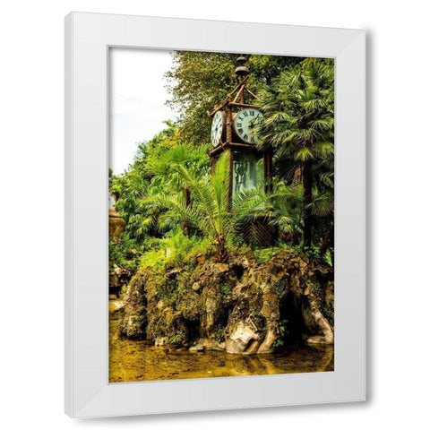 Italy-Rome Pincio-Pincian Hill-Villa Borghese Gardens-Clepsydra-Orologio ad Acqua-Water Clock  White Modern Wood Framed Art Print by Jones, Alison