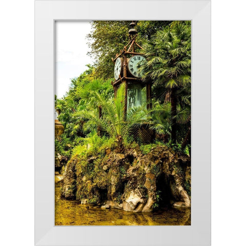 Italy-Rome Pincio-Pincian Hill-Villa Borghese Gardens-Clepsydra-Orologio ad Acqua-Water Clock  White Modern Wood Framed Art Print by Jones, Alison