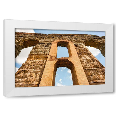 Italy-Rome Parc of the Aqueducts (Parco degli Acquedotti)-Acqua Claudio White Modern Wood Framed Art Print by Jones, Alison