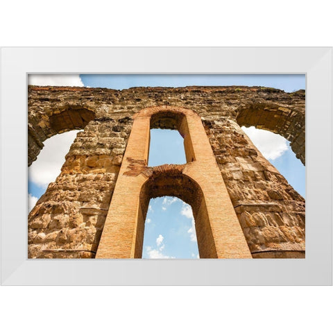 Italy-Rome Parc of the Aqueducts (Parco degli Acquedotti)-Acqua Claudio White Modern Wood Framed Art Print by Jones, Alison
