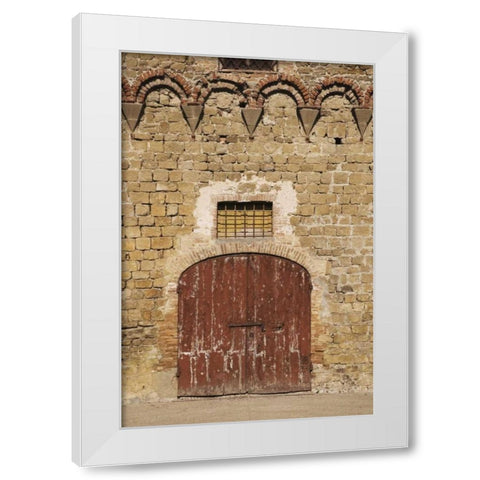 Italy, Buonconvento Wooden fortified gate White Modern Wood Framed Art Print by Flaherty, Dennis