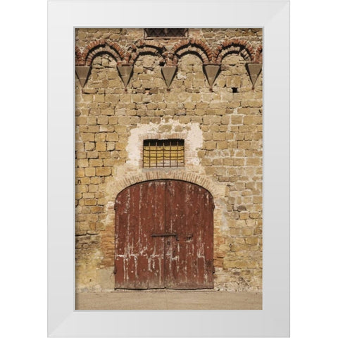 Italy, Buonconvento Wooden fortified gate White Modern Wood Framed Art Print by Flaherty, Dennis