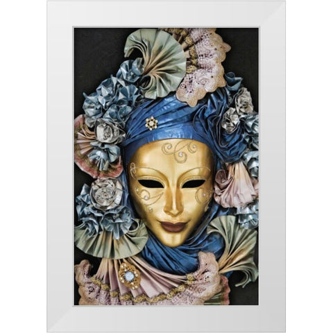 Italy, Venice A Venetian paper Mache mask White Modern Wood Framed Art Print by Flaherty, Dennis