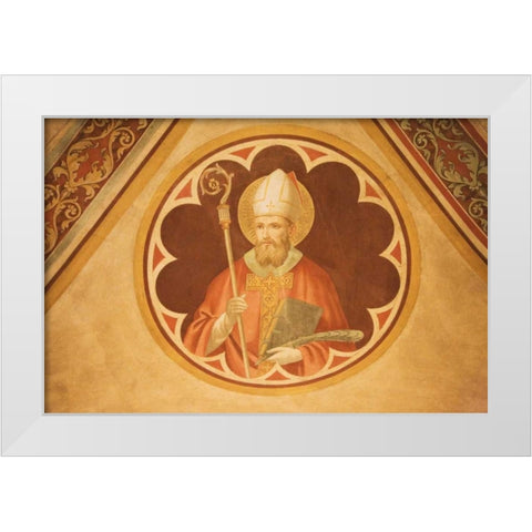 Italy, Fiesole Cathedral San Romolo Fresco White Modern Wood Framed Art Print by Flaherty, Dennis