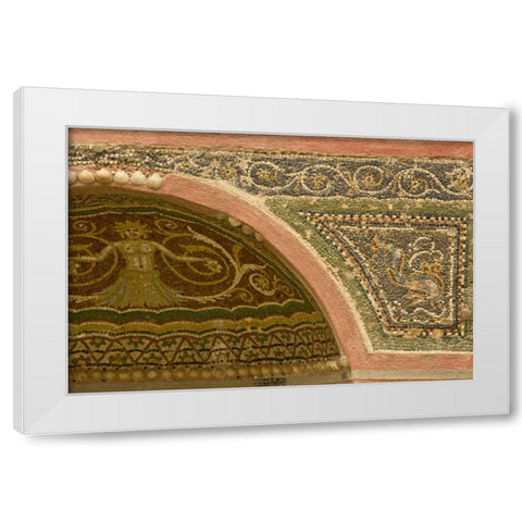 Italy, Pompeii Mosaic with inlaid shells White Modern Wood Framed Art Print by Kaveney, Wendy