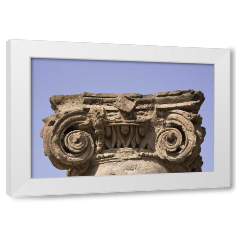 Italy, Pompeii Details of a column pedestal White Modern Wood Framed Art Print by Kaveney, Wendy