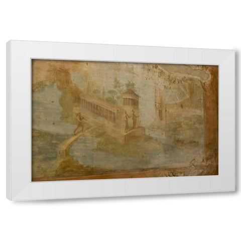 Italy, Pompeii House of the Small Fountain White Modern Wood Framed Art Print by Kaveney, Wendy