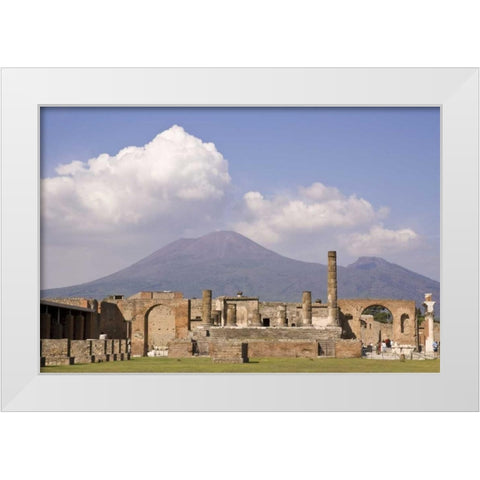 Italy, Campania, Pompeii Temple of Jupiter White Modern Wood Framed Art Print by Kaveney, Wendy