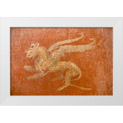 Italy, Pompeii Gryphon in Fullery of Stephanus White Modern Wood Framed Art Print by Kaveney, Wendy