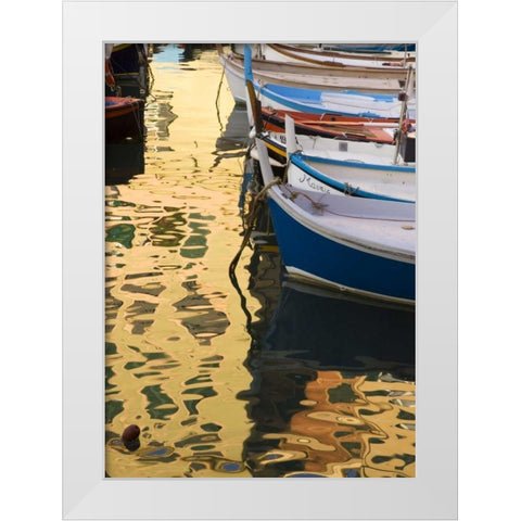 Italy, Camogli Abstract reflections on water White Modern Wood Framed Art Print by Kaveney, Wendy