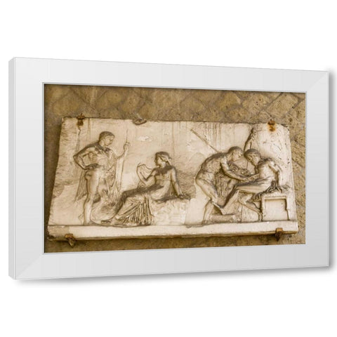 Italy, Herculaneum The relief of Telephus White Modern Wood Framed Art Print by Kaveney, Wendy
