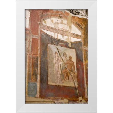 Italy, Campania Fresco in the Hall of Augustals White Modern Wood Framed Art Print by Kaveney, Wendy