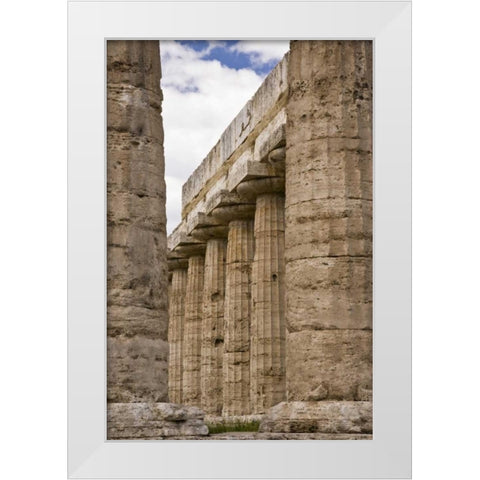 Italy, Campania, Paestum Temple of Hera White Modern Wood Framed Art Print by Kaveney, Wendy