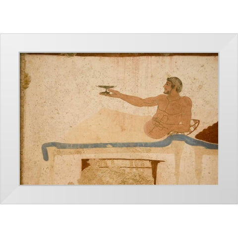 Italy, Paestum Fresco from the Divers Tomb White Modern Wood Framed Art Print by Kaveney, Wendy