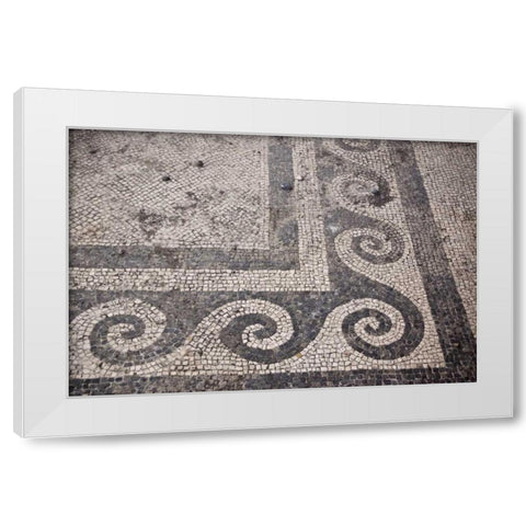 Italy, Campania, Pompeii Mosaic floor patterns White Modern Wood Framed Art Print by Kaveney, Wendy