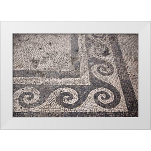 Italy, Campania, Pompeii Mosaic floor patterns White Modern Wood Framed Art Print by Kaveney, Wendy
