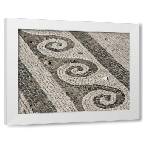 Italy, Campania, Pompeii Mosaic floor patterns White Modern Wood Framed Art Print by Kaveney, Wendy