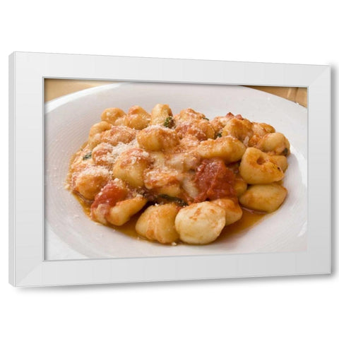 Italy, Positano Gnocchi, a potato or bread dish White Modern Wood Framed Art Print by Kaveney, Wendy