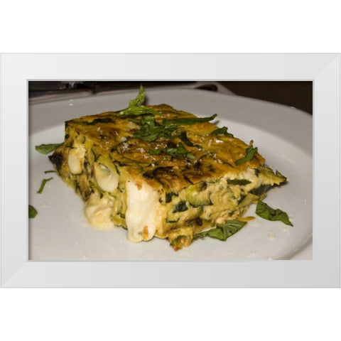 Italy, Positano Frittata or Italian omelet White Modern Wood Framed Art Print by Kaveney, Wendy