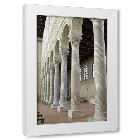 Italy, Ravenna Church of St Apollinare columns White Modern Wood Framed Art Print by Kaveney, Wendy